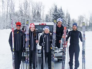 student cross country skiing