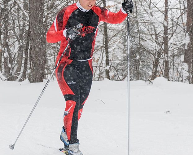 student cross country skiing