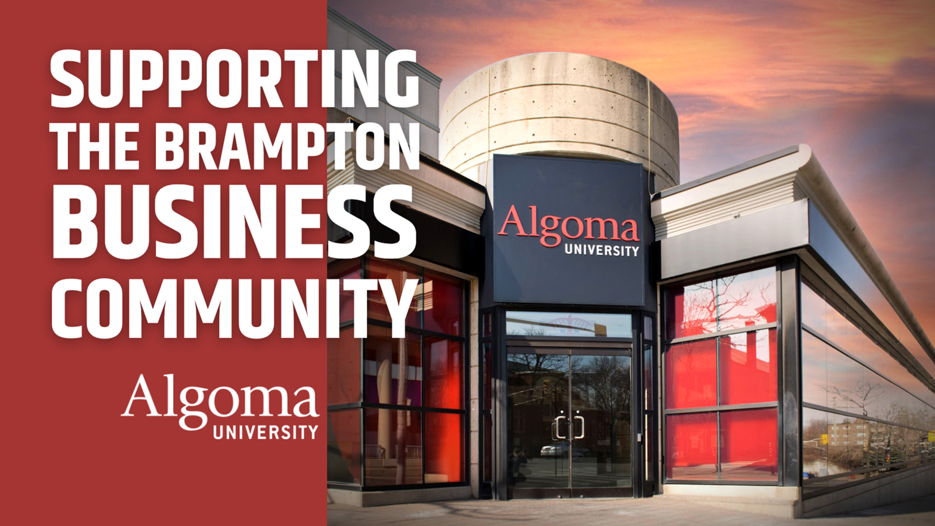 banner supporting the brampton business community