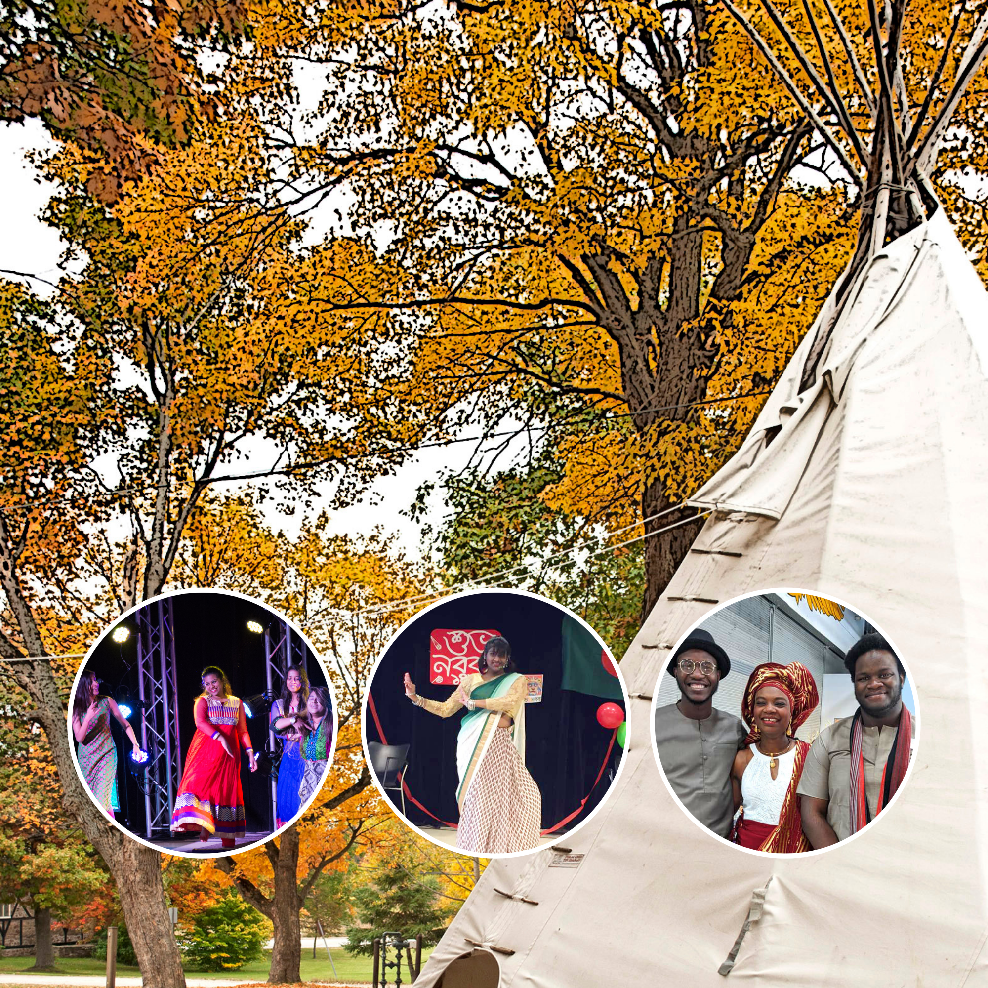 tipi in the fall