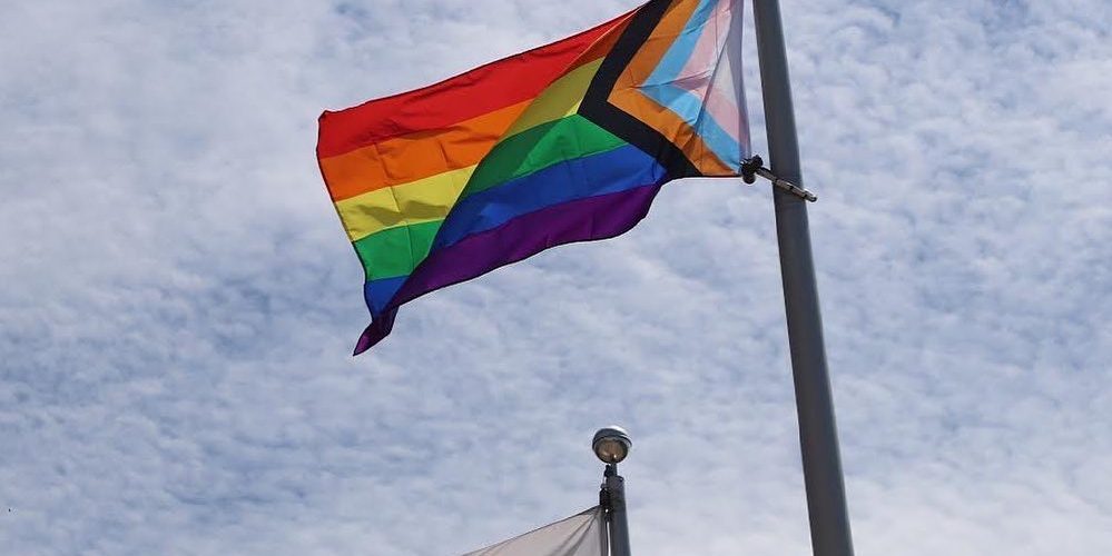 Pride flag in wind