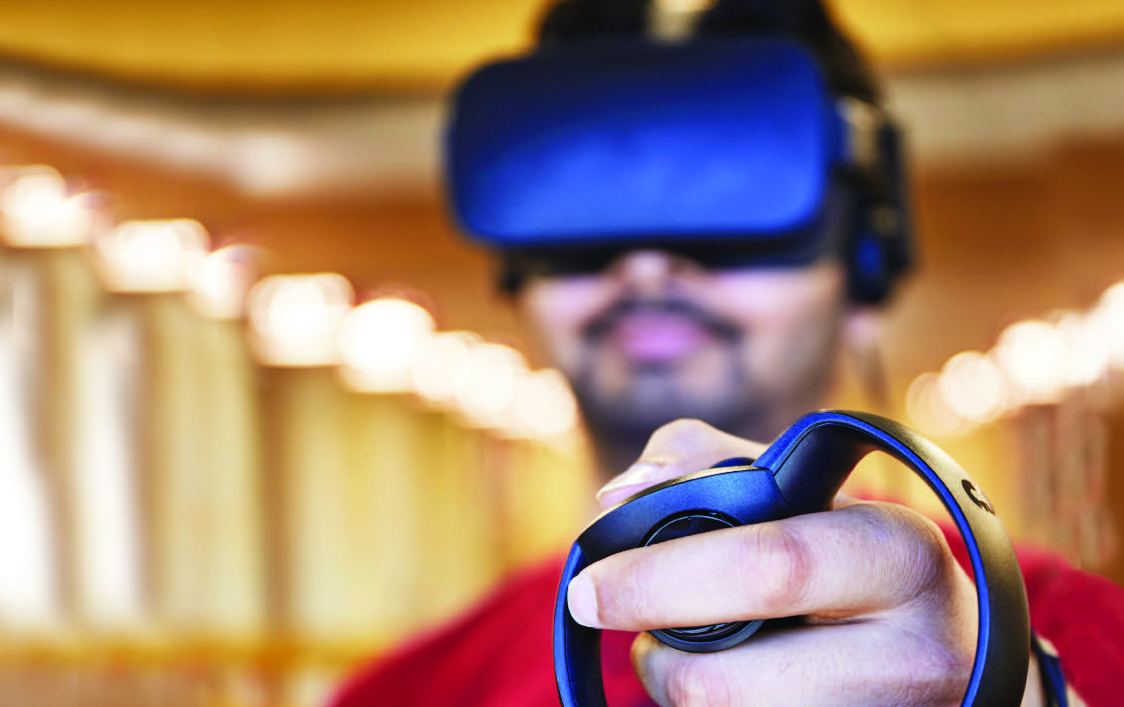 Student using VR headset