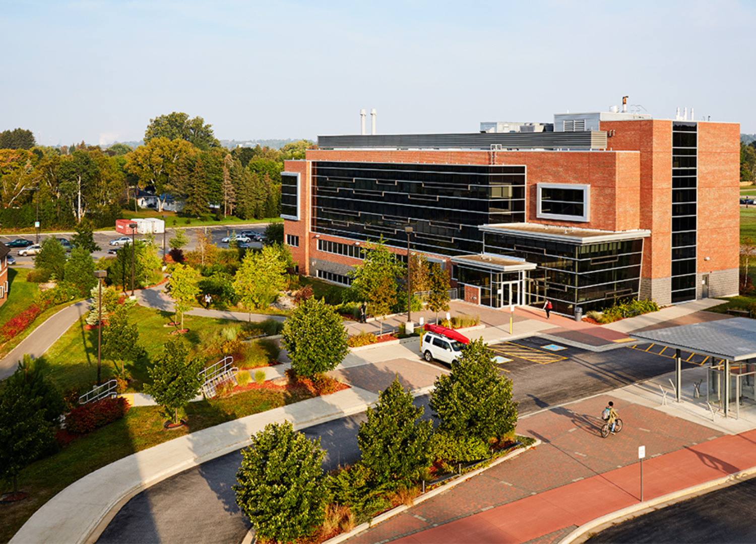 Aerial photo of sault ste marie campus