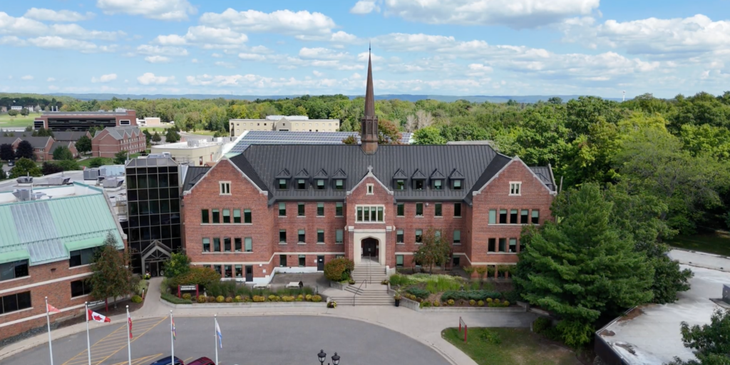 Spring Preview Day Banner - Shingwauk Hall Aerial Photo