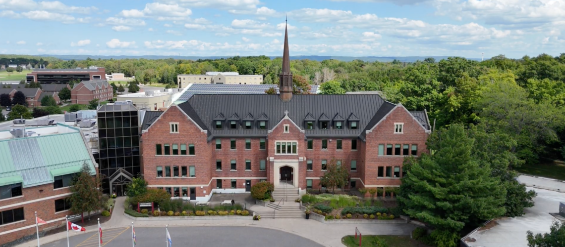 Spring Preview Day Banner - Shingwauk Hall Aerial Photo