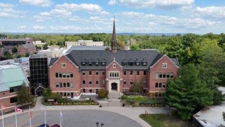 Spring Preview Day Banner - Shingwauk Hall Aerial Photo